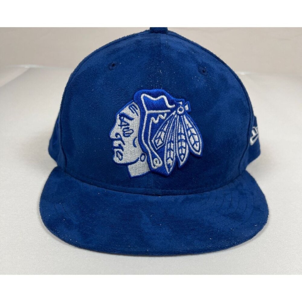 New Era Chicago Blackhawks NHL 9FIFTY Blue Suede Snapback Cap Hat